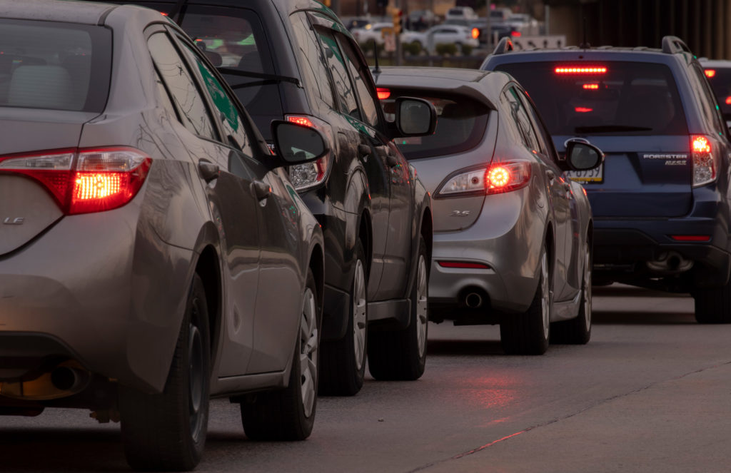 Cars in traffic