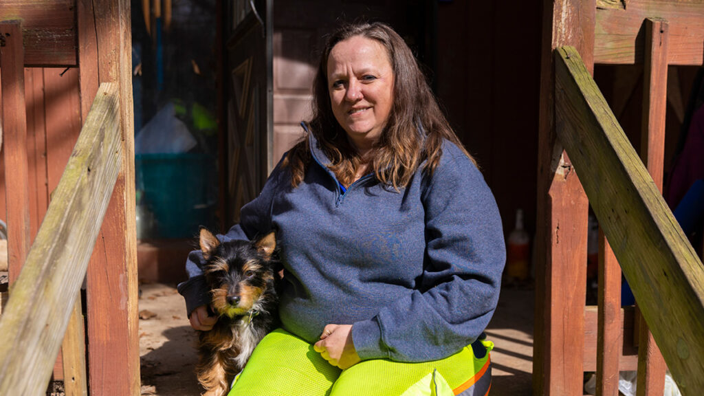 photo of Carrie with her dog