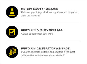 Brittani's Employee Spotlight_Safety, Quality, & Celebration Messages