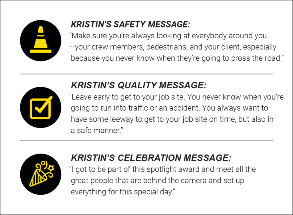 Employee Spotlight: Kristin's safety, quality, and celebration messages