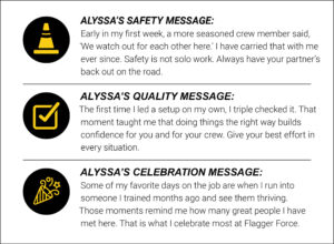 Alyssa's Safety Quality and Celebration Messages
